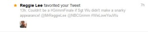 Reggie Lee Favorites My Grimm Finale Tweet